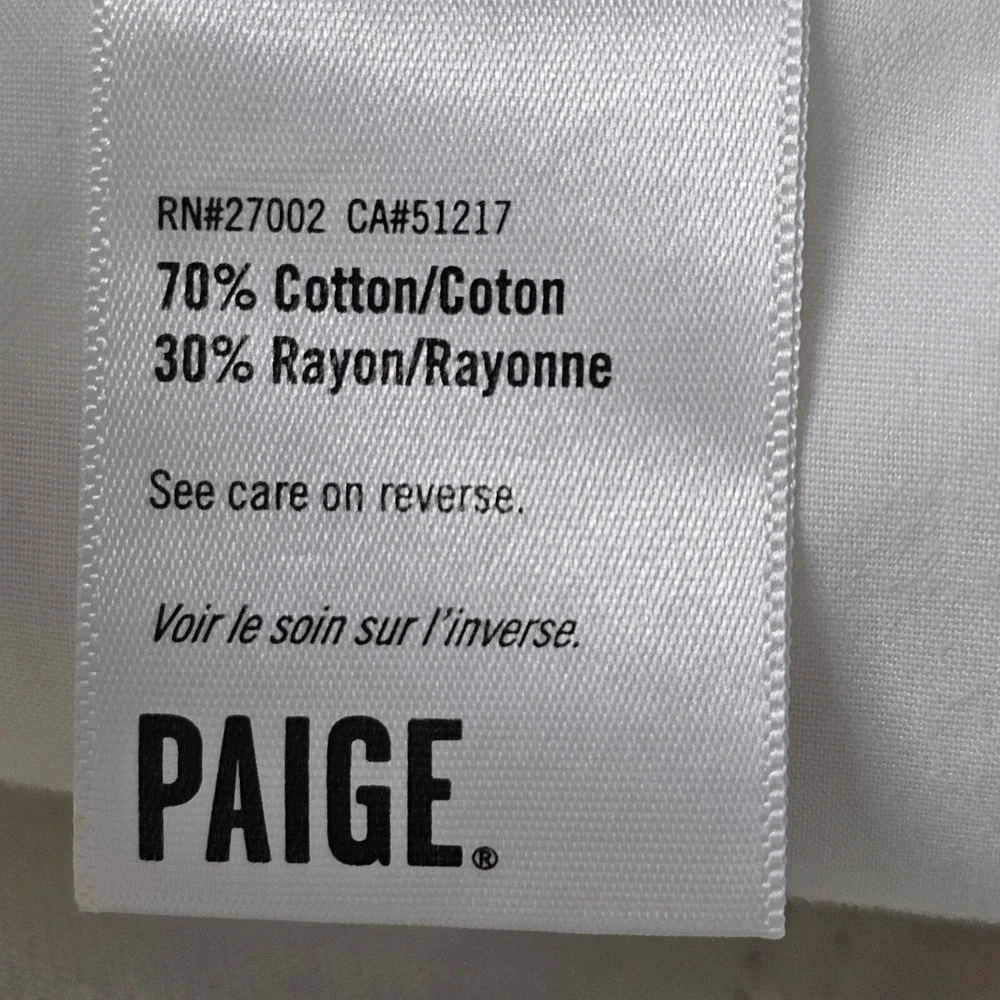 Paige Cuffed Raw Hem Jeans Shorts High-Rise White Denim‎ Women's Size 30
